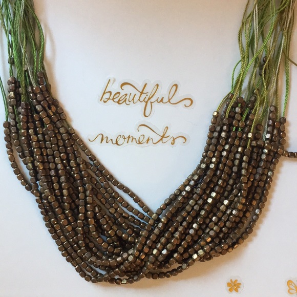 Cost Plus World Market Jewelry Green And Gold Extra Long Multi